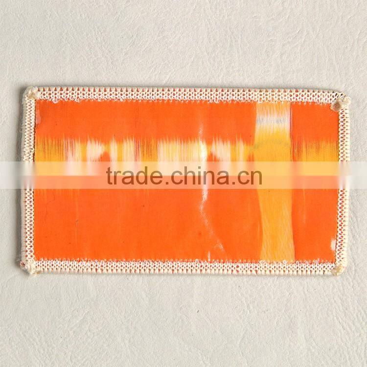 Low MOQ custom fabric tag with high density for women's capelet blouse