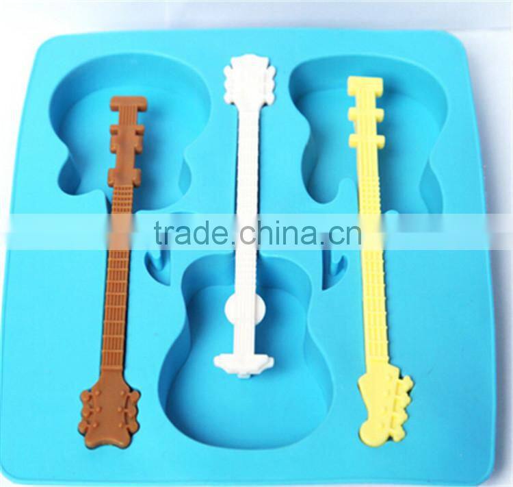 Guitar Shaped New Product Custom Silcone Fondant Mold Ice Cube Tray