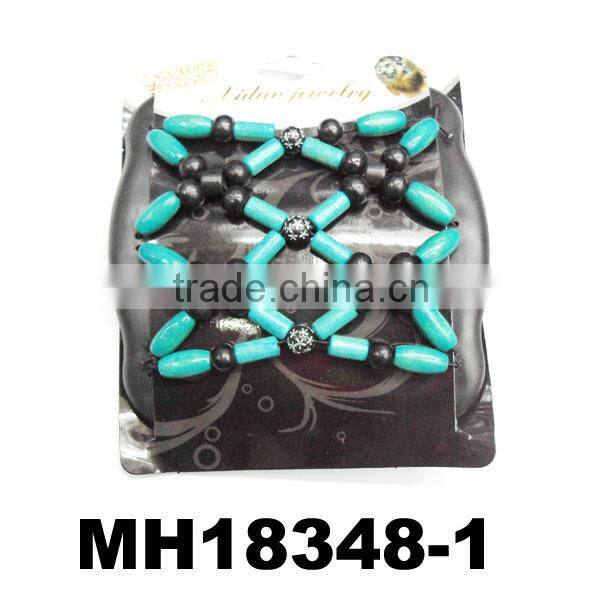 wholesale hand made colorful wood beaded hair comb