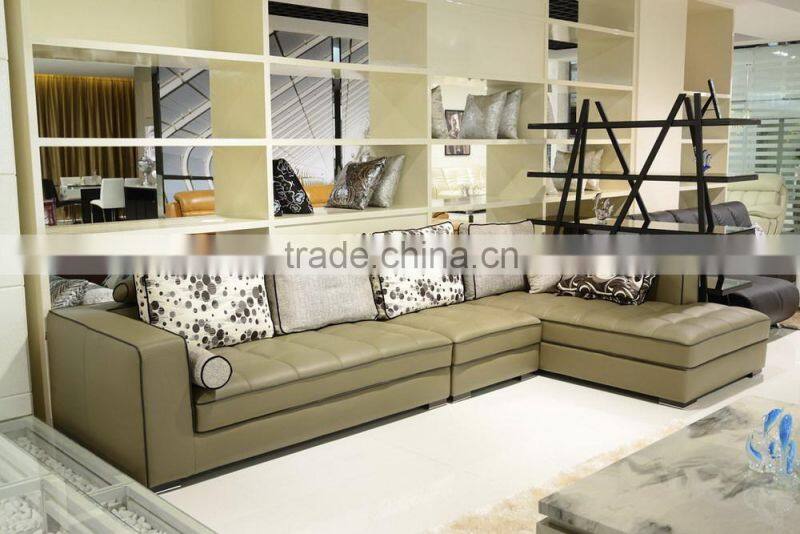 Dubai sofa furniture top grain leather corner sofa/luxury italian genuine leather sofa set