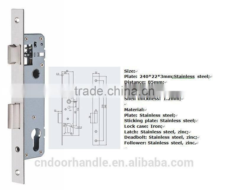 High security standard body lock for PVC door sliding door