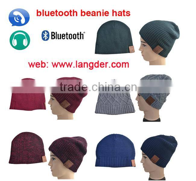 Winter Men Women Hat Running Cap with Bluetooth Stereo Headphones Mic Hands Free Rechargeable Battery for Mobile Phones,iPhone,
