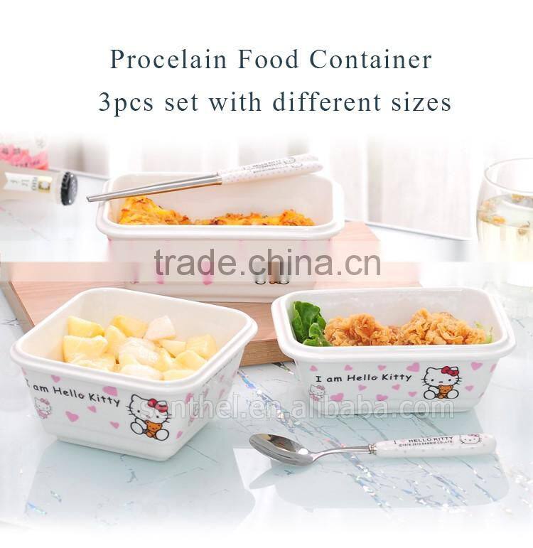 Bento lunch box,Rectangular ceramic Lunch Box with airtight lid,kids lunch box