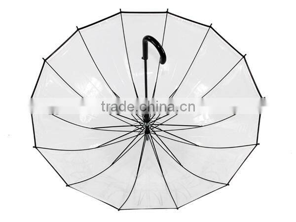 23" 14k Straight Transparent POE Rain Umbrella