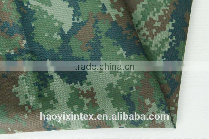 600d print camouflage oxford fabric PU