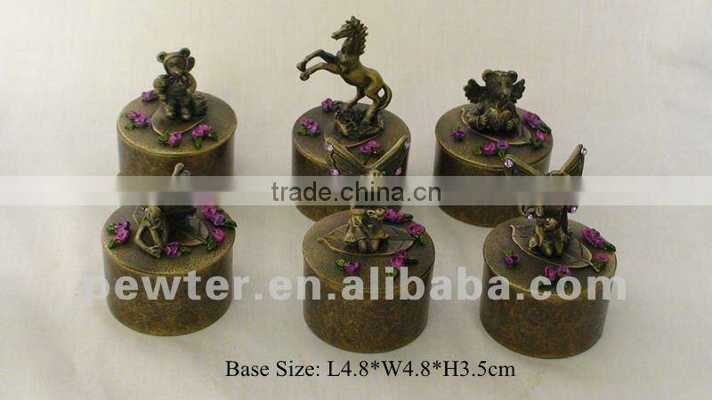 2013 metal fairy round jewel box