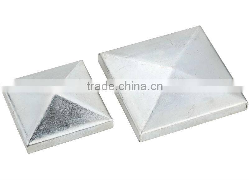 Steel Fence Post caps white galvanized
