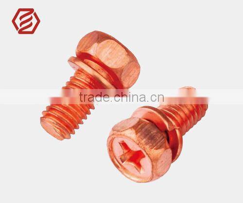 4.8 grade Brass Plated steel phillph allen head combination screw with spring washer