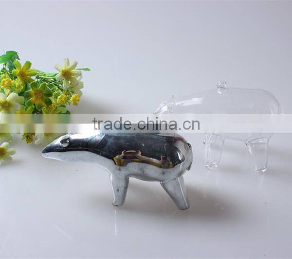 Borosilicate fire resistant glass high quality with cheap price antique animal figurines Christmas decorations glass bear