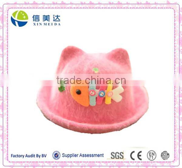 Handmade Plush Fishbone cute pink Baby bowler hat
