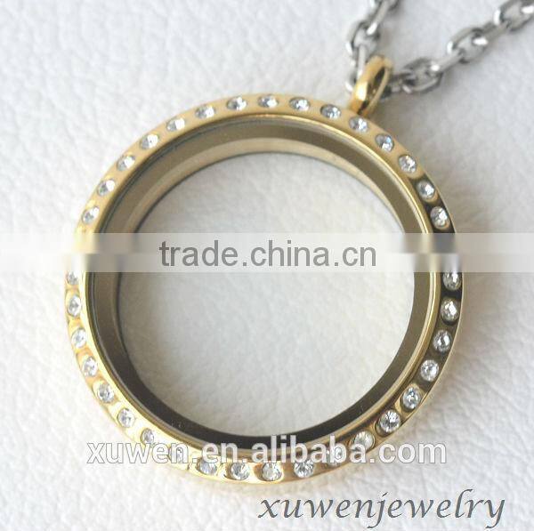 crystal stainless steel watch bracelet with charm locket