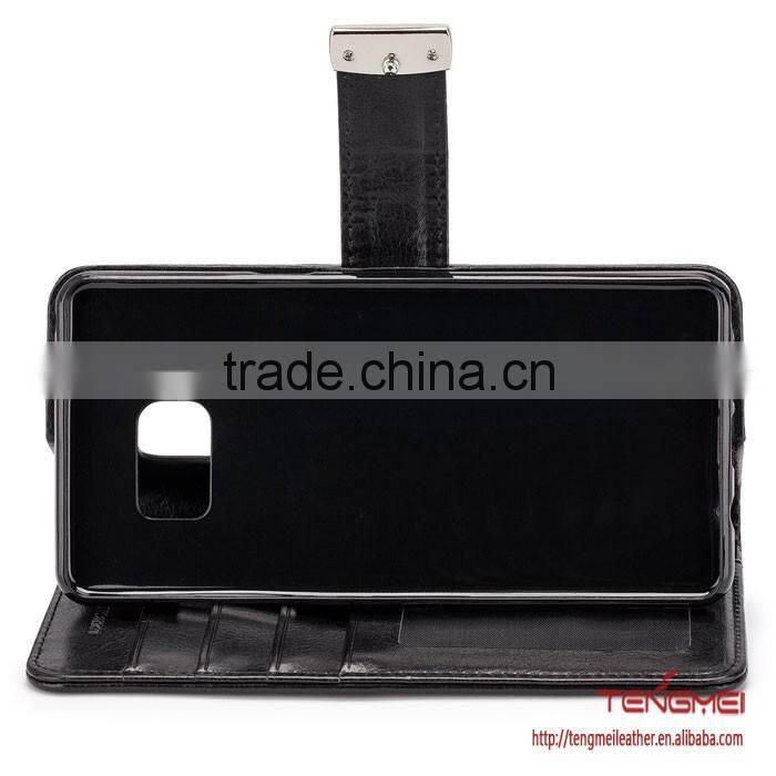 large capacity wallet case for Note 7, four card slots two money pocket case for Galaxy Note 7