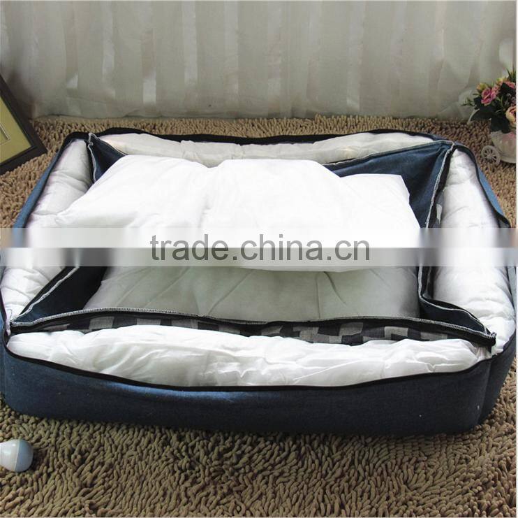 Luxury pet bed Unpick and wash jacquard denim