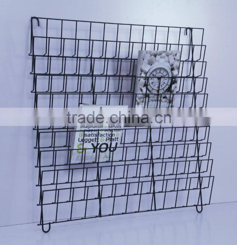 Metal Display Wall Mounted Book shelf/ wall hanging Magazine rack