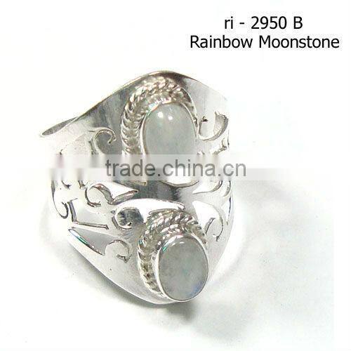 Indian sterling silver semi precious gemstone rings jewellery