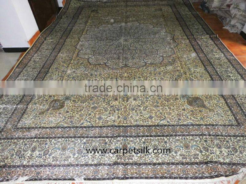 persian carpet vintage handmade hand knotted pure silk carpet