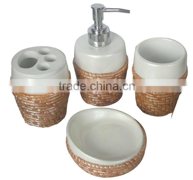 Luxury Furnishings 4pcs grey ceramic bath gift set