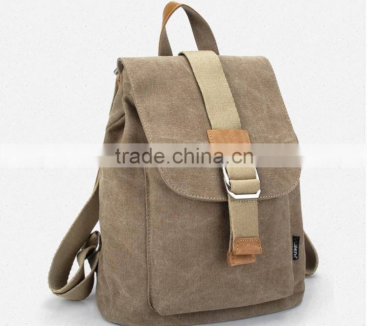 Casual lady canvas backpack bag women