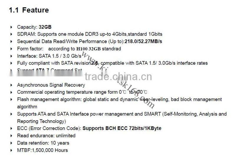 wholesale computer accessories H100 kingdian disk 1.8'' half slim SATA SSD