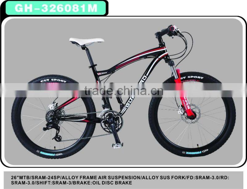 2016 Aluminum alloy mountain bike/bicycle/cycling/bicicleta with 18/ 21 speed wholesale manufacturer in China