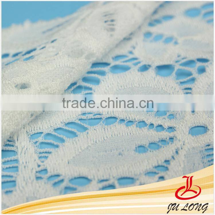 2015 Hottest Pure White African Swiss Voile Stretch Lace, French Jacquard Elastic Lace, Wedding Dress Nylon Lace Fabric