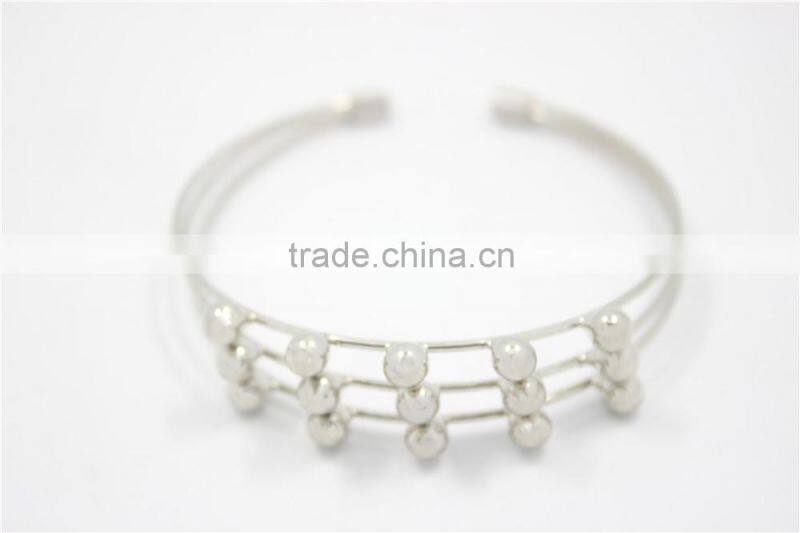 Silver Bracelet Designs Adjustable Cuff Jewelry Three Layered Silver Ball Handmade Bracelet For Women For 2016New Intrend style