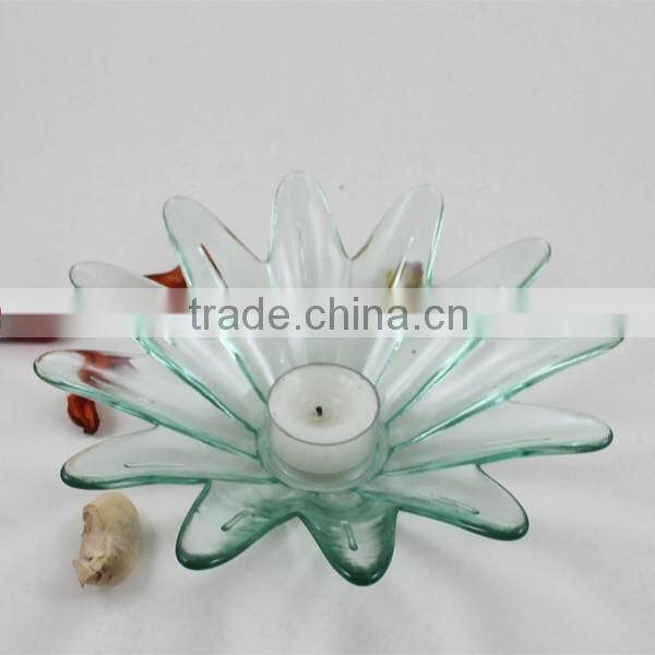 New flower shaped design hurricane candle holder glass /wedding decoration votive