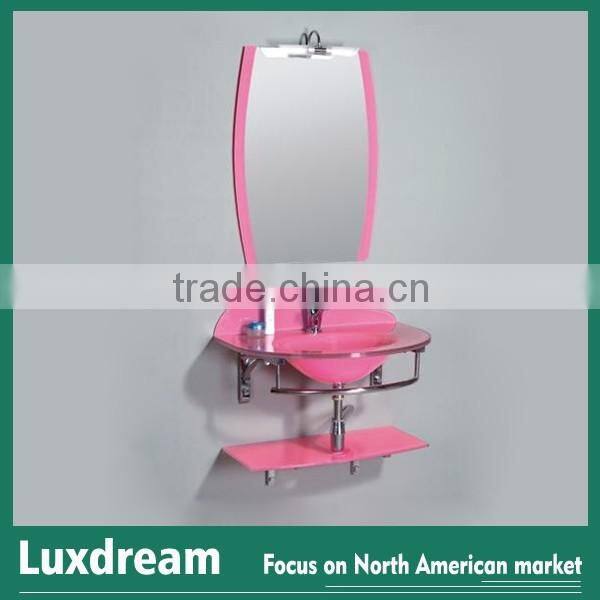 Hot sales USA Market cheap wall-mounted glass basin vanity