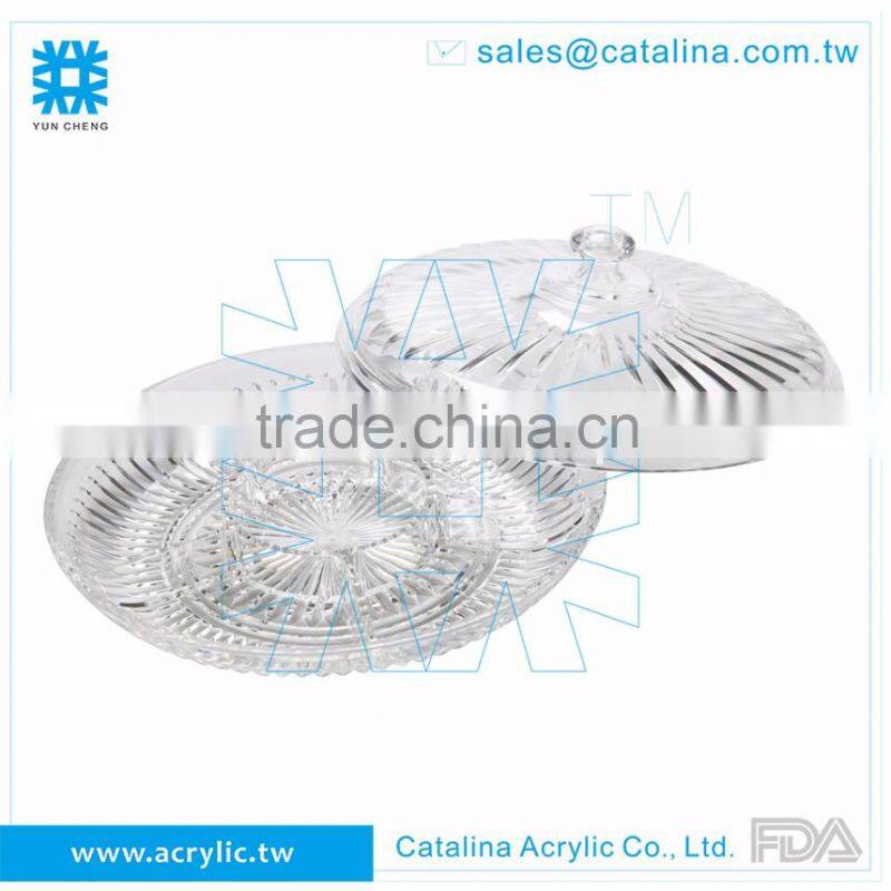 Luxury Acrylic Plastic Banquet wedding Cake dessert Fruit Tray with Lid