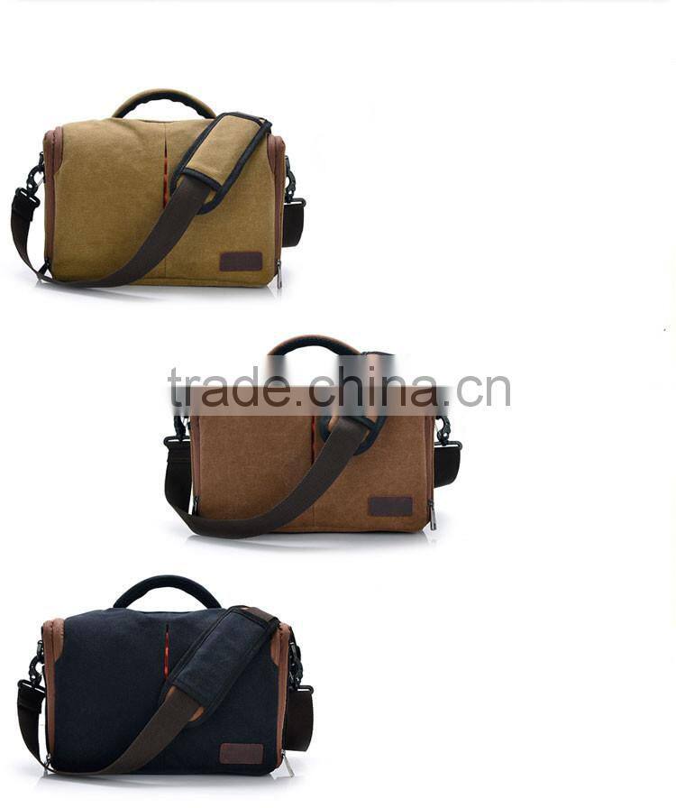 2015 new design outdoor canvas camera shoulder bag dslr camera bag