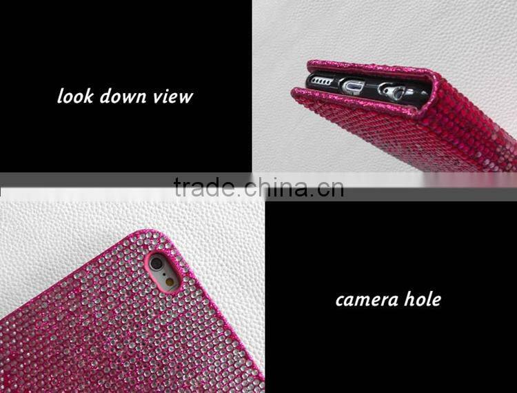 High Quality Diamond Leather Mobile Phone Case for iPhone 6 phone 6 plus