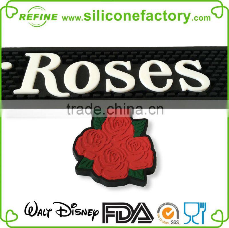 Wholesale promotional cheap duarble rose silicone mat for bar glasses