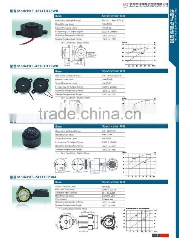loud piezo buzzer 24v