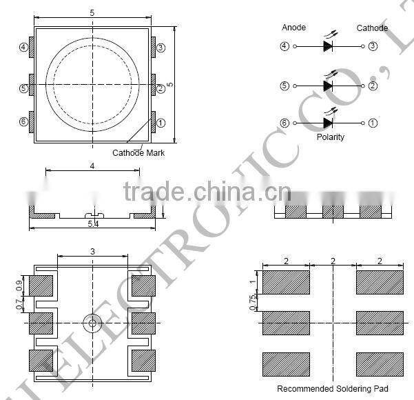 5050 0.5W uv led diode 365nm 380nm 395nm 405nm