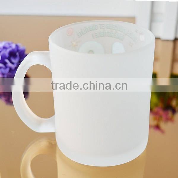 Warmness Christmas printing design frosted Christmas glass mug gift set from Bengbu Cattelan Glassware Factory