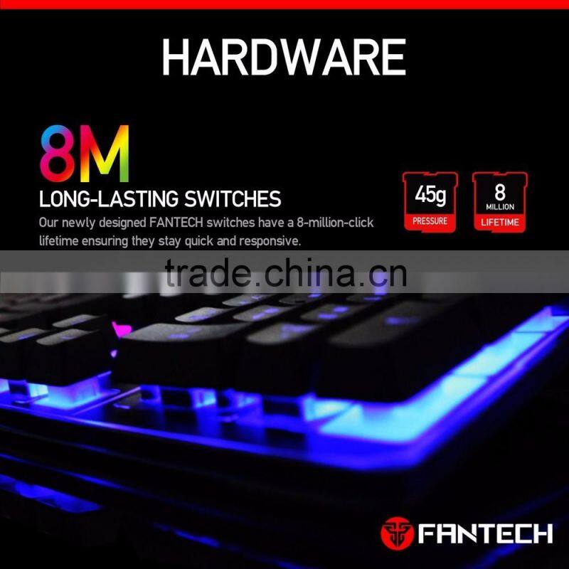 High quality Brand FANTECH K9 ABS Colorful LED Backlit Wired USB Gaming Keyboard for mechanical keyboard