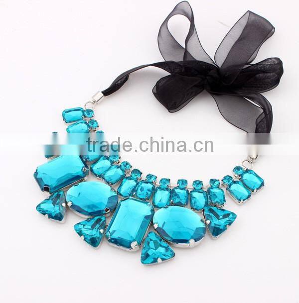 Hot Sale Multicolor Crystal Collar Choker Vintage Pendant Statement Necklace Women Fashion Necklaces for Women 2014
