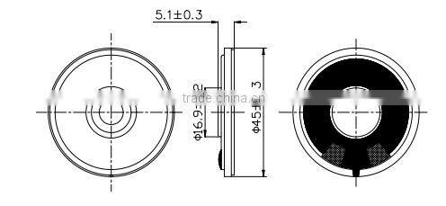 Good sound mylar cone 16ohm 1w 45mm speaker