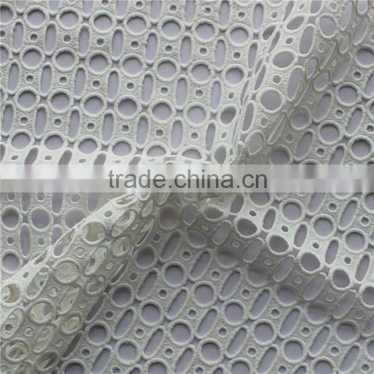2015 high quality french white lace/indian water soluble polyester embroidery lace fabric for women wear