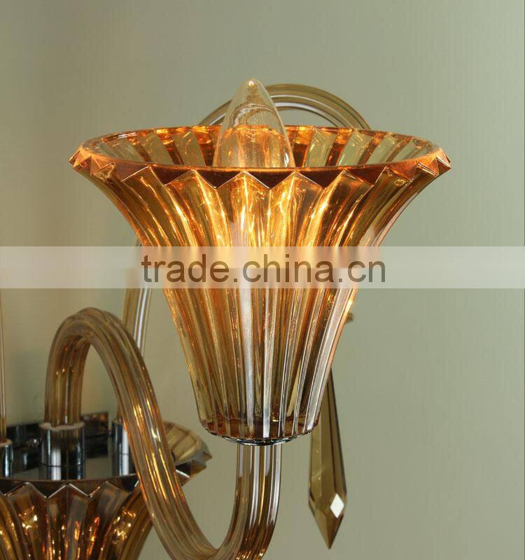 Amber glass wall lamp for living room