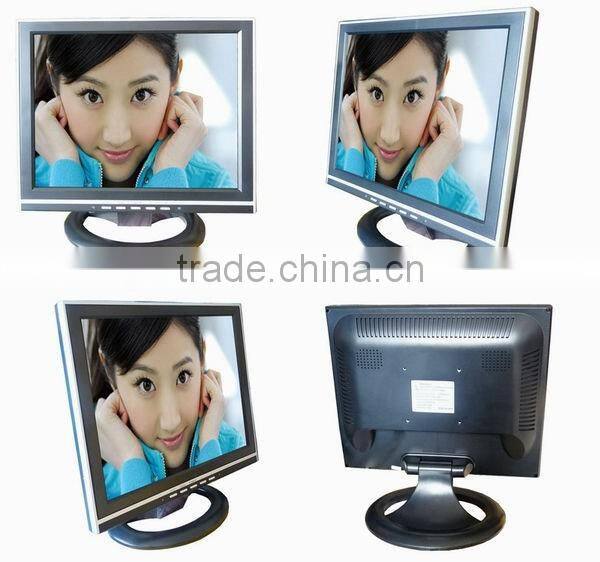 Square size vesa desktop 14inch cheap lcd tv with vga hdmi usb av tv