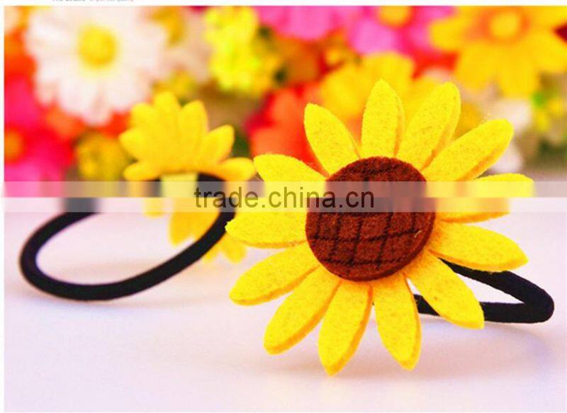 Flower shape plastic made elastic hair band