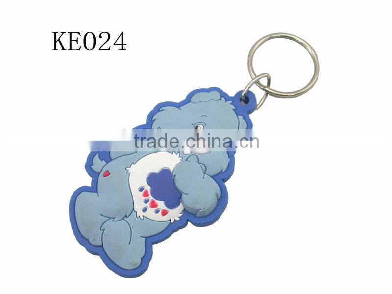 Famous brand own designs custom rubber promotional keychain
