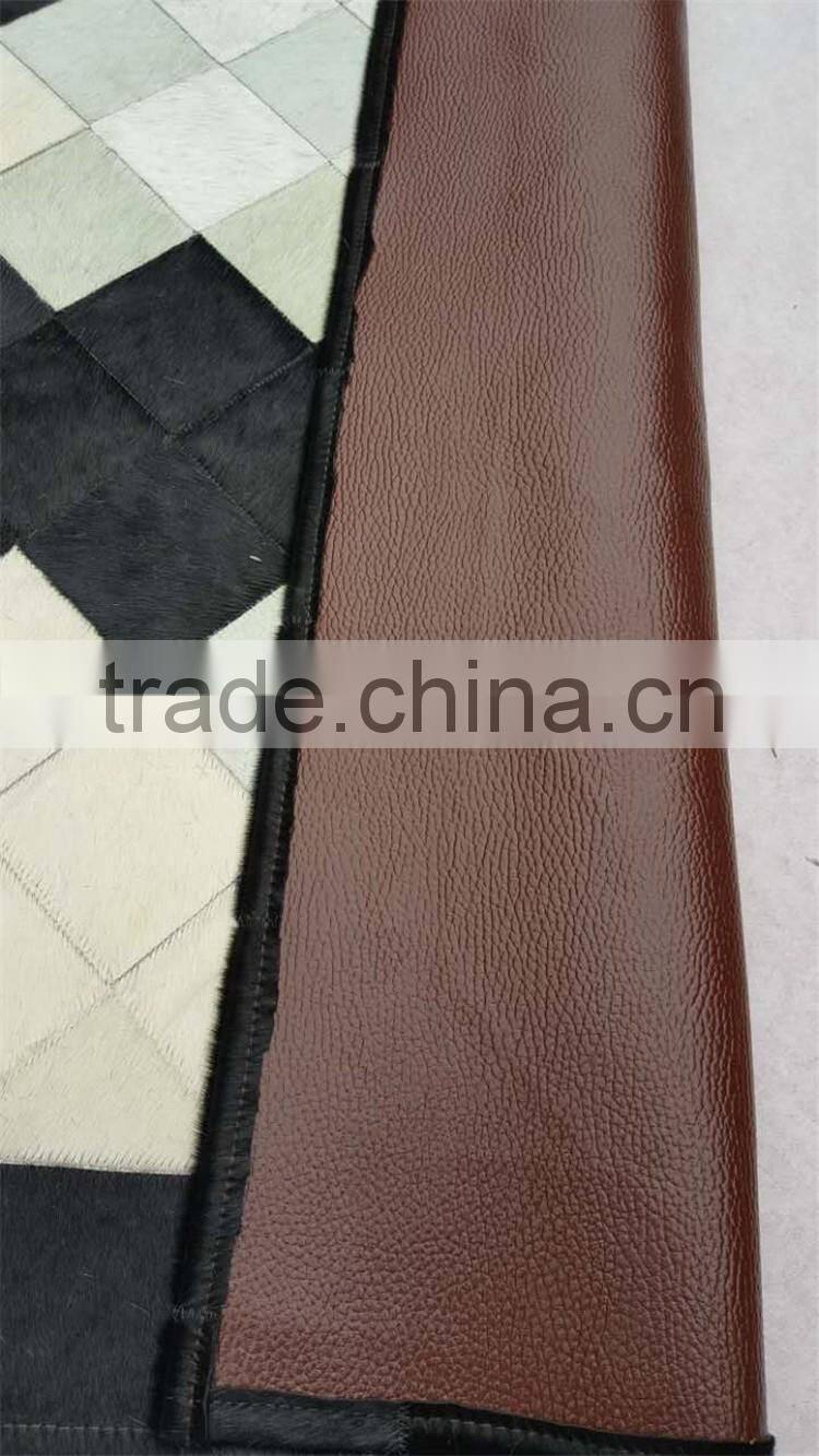 area patchwork cowhide rug for living room