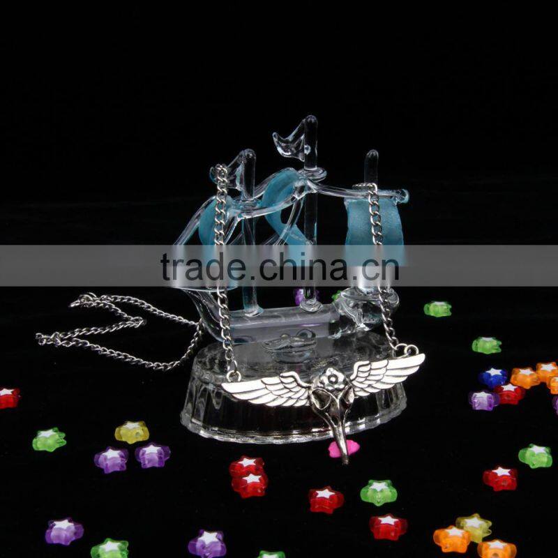 New arrival steampunk statement necklace eagle wings necklace imitation silver pendant 2015 yiwu fashion imitation jewelry