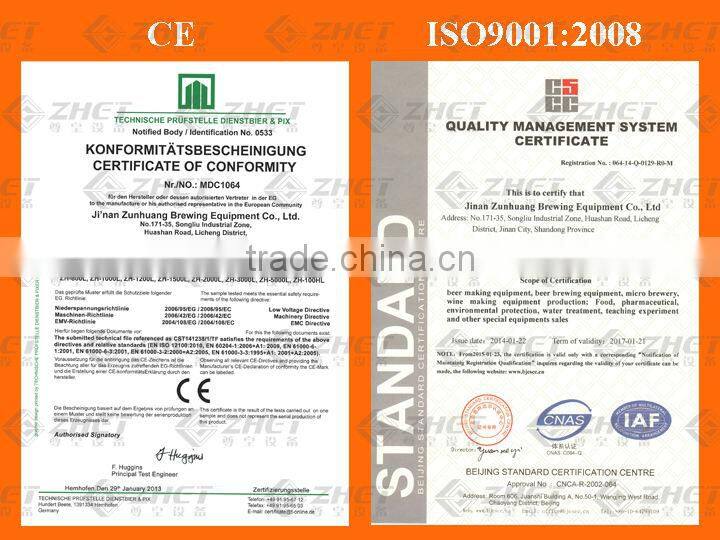 Hot sale 300l high-end skid mounted brewhouse, brew pub equipment CE/ISO 9001:2008