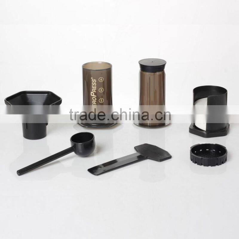 Portable Stainless steel + glass French press coffee machine shell car/wild outdoor coffee coffee maker+filter