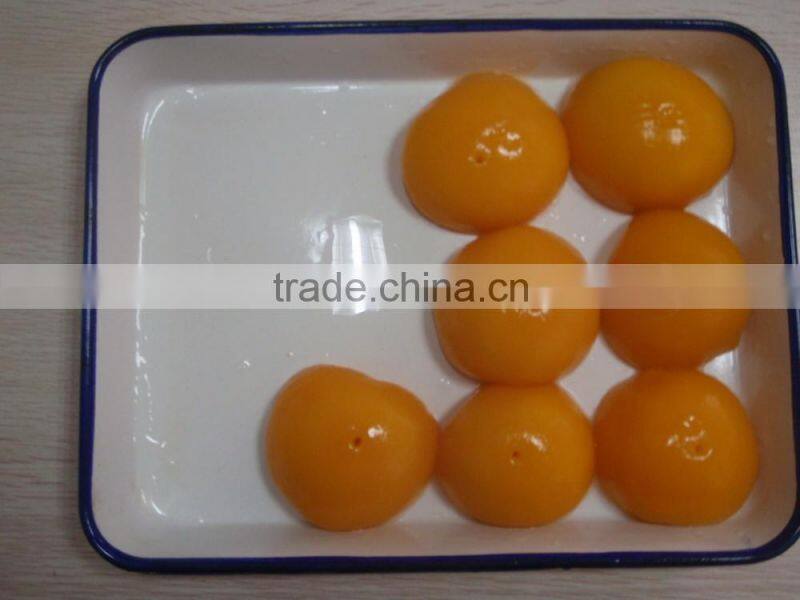 Best quality bakery canned golden peach halves in syrup from South Africa