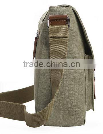 Made in china high quality Men's Vintage Canvas Messenger Shoulder Bag Crossbody Sling School Bags Satchel