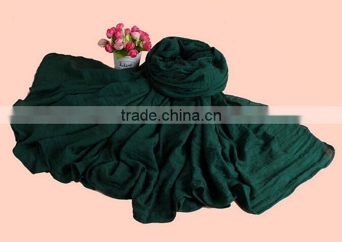 2014 Hot Women Fashion Solid Cotton Linen Scarf Long Warm Soft Silk Wrinkle Scarf Shawl Cape